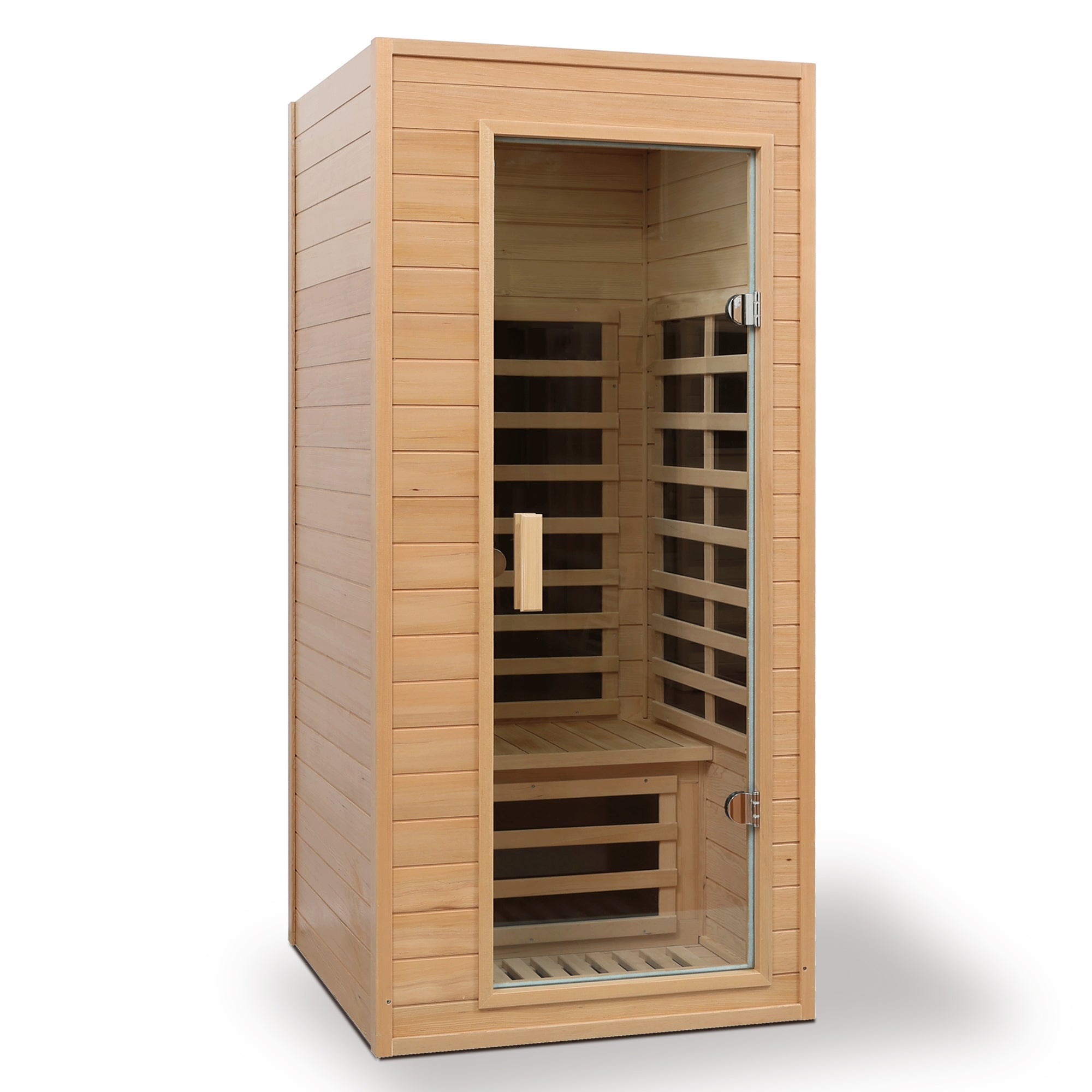 1-Person Far Infrared Sauna – Natural Hemlock with Bluetooth Audio