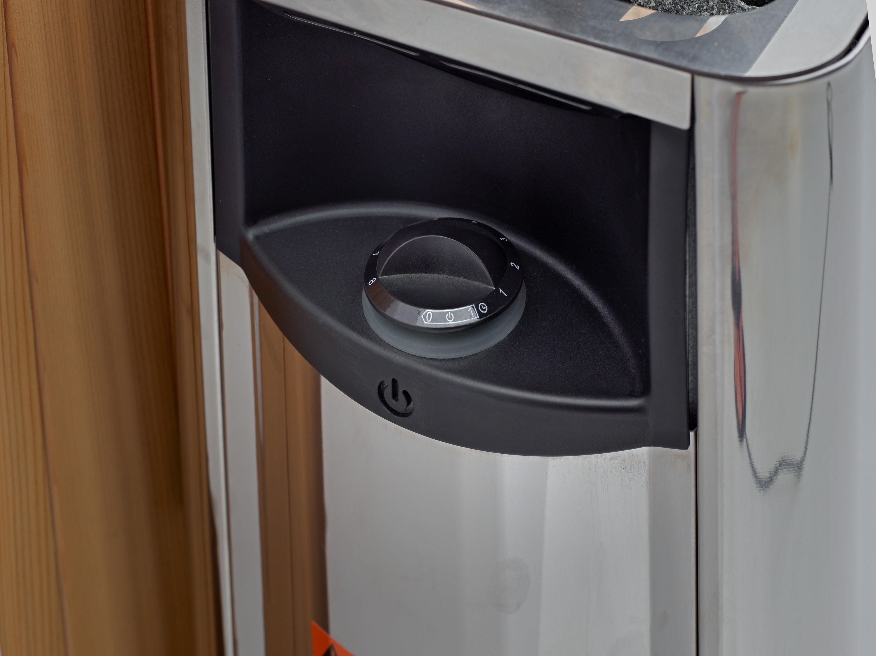 Harvia The Wall Electric Sauna Heater | 6 or 8kW | 44 lbs Rocks | Built-In Controls | Black or Stainless | 240V