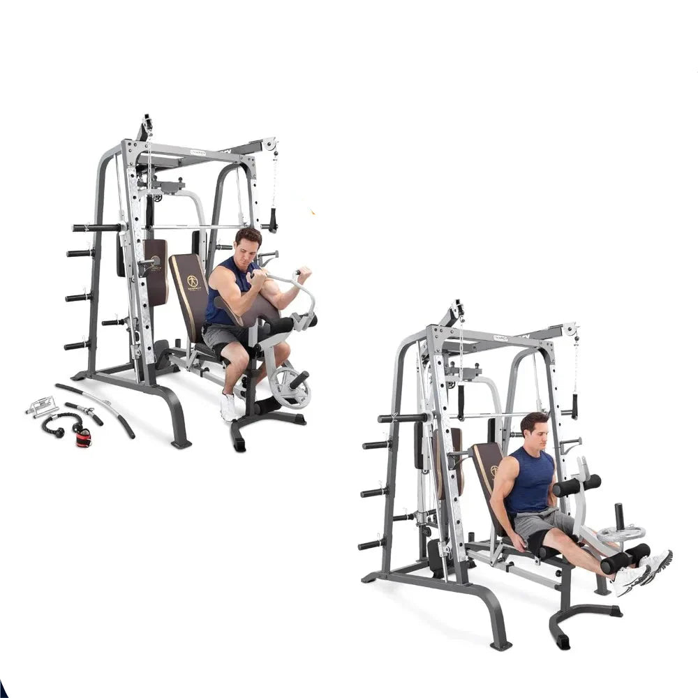 All-in-One Home Gym with Smith Machine, Power Cage & Leg Press