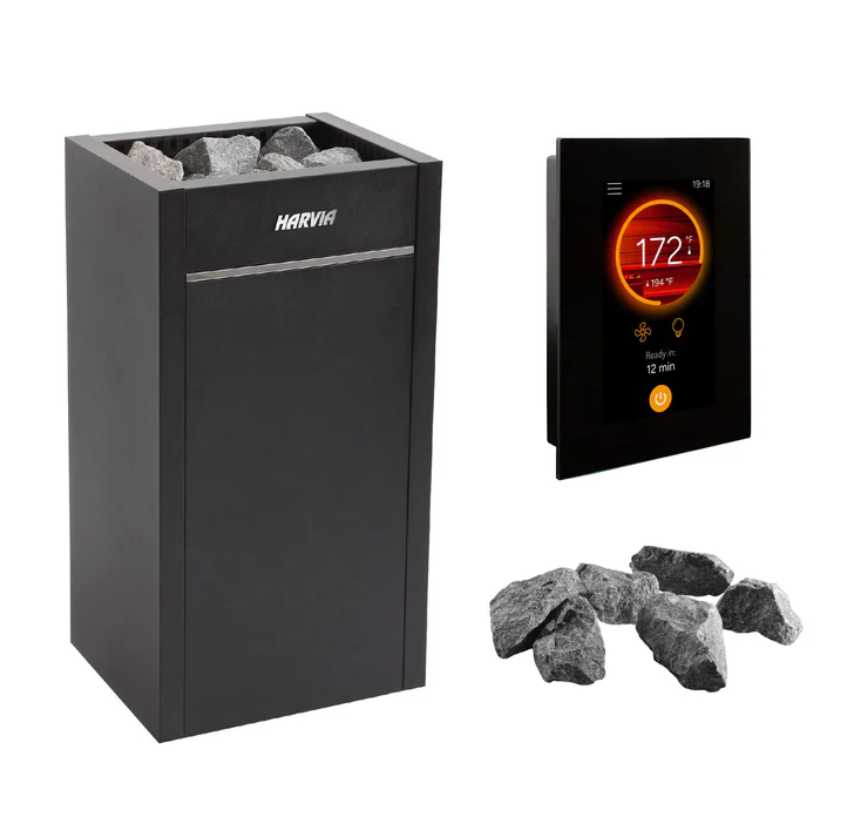 Harvia Virta Electric Sauna Heater | Stainless Steel | 6–10.5kW | 150 lbs Rocks | Xenio or Fenix WiFi | Finnish Made