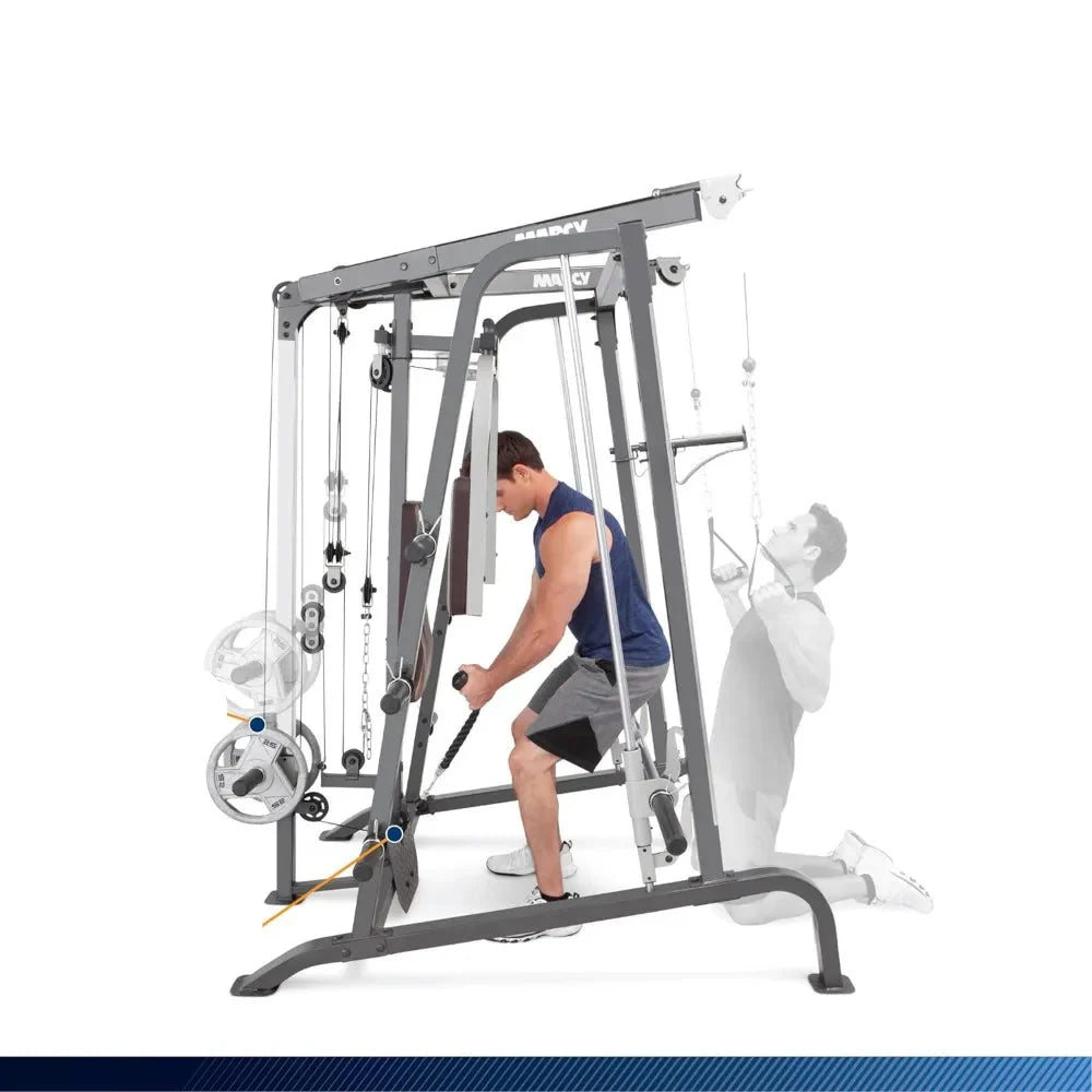 All-in-One Home Gym with Smith Machine, Power Cage & Leg Press