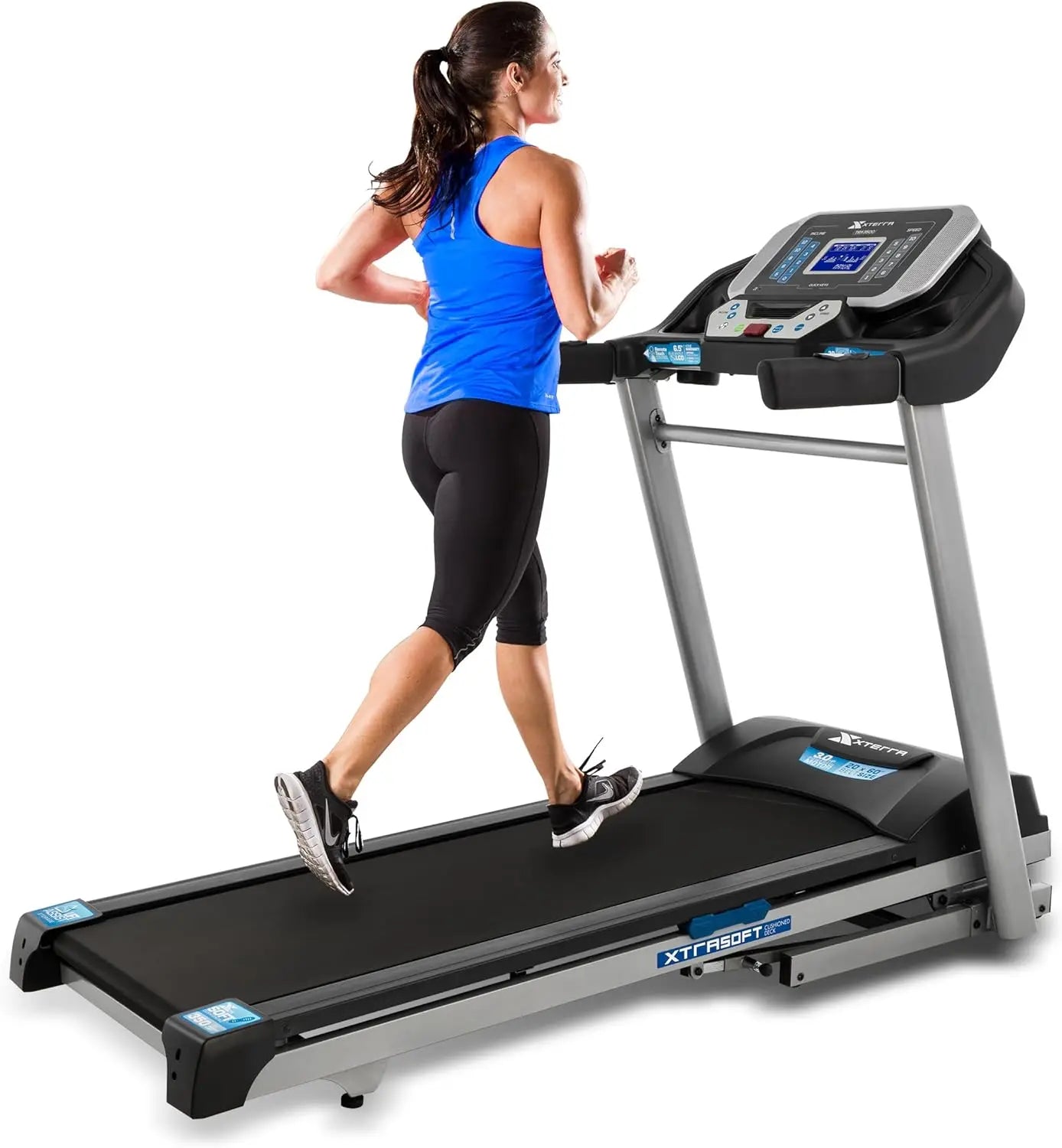 Folding Smart Treadmill with Handlebar Controls for Home Workouts