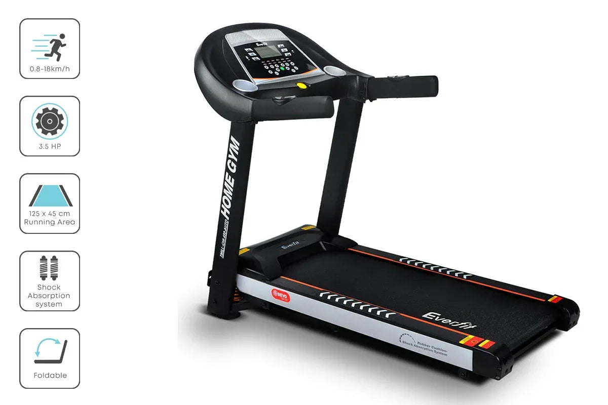 Everfit Electric Treadmill – 3.5 HP Auto Incline Folding Home Treadmill with 45 cm Running Belt