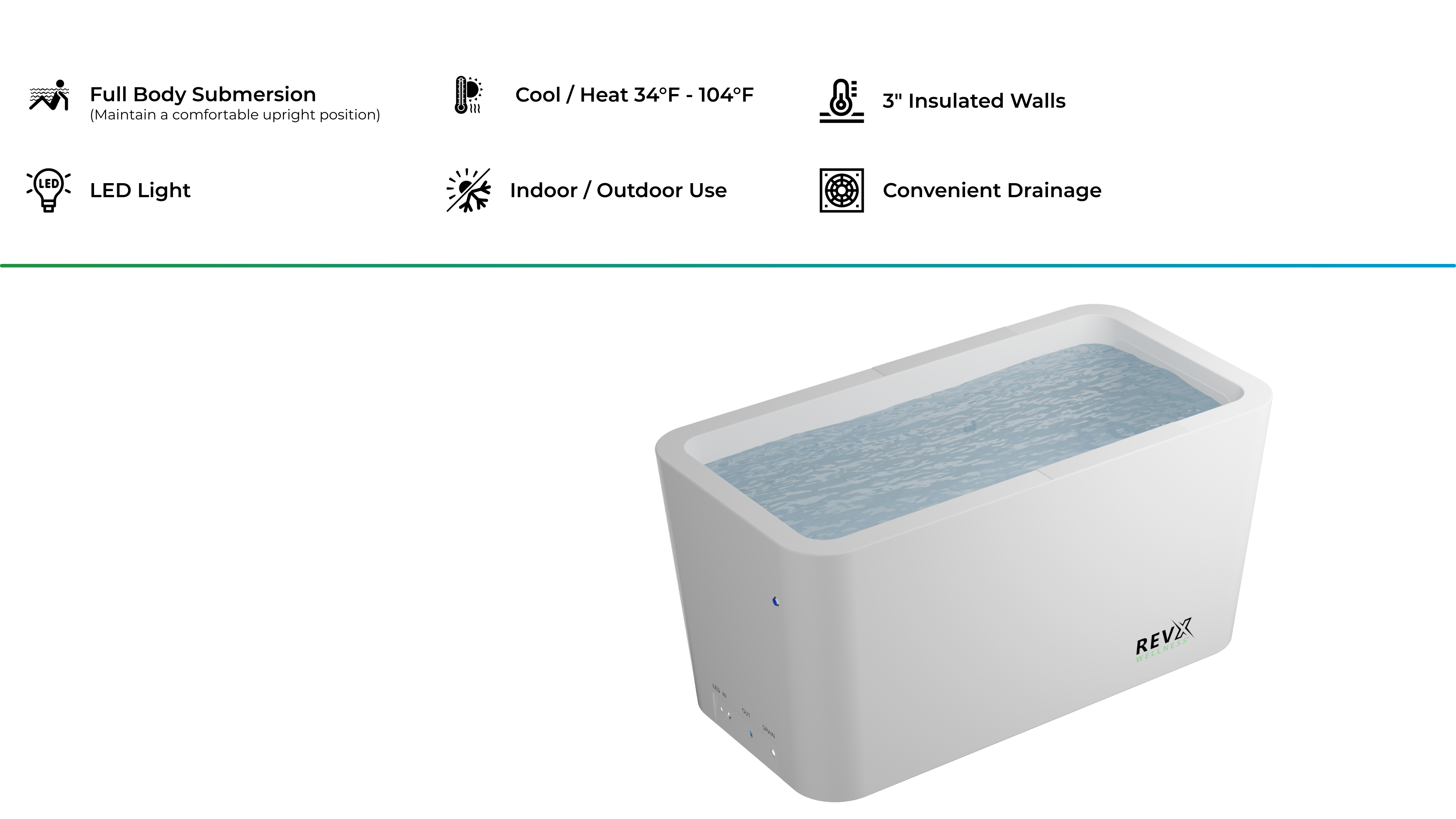 X Tub Cold Plunge System with LUX 1.5 HP Chiller