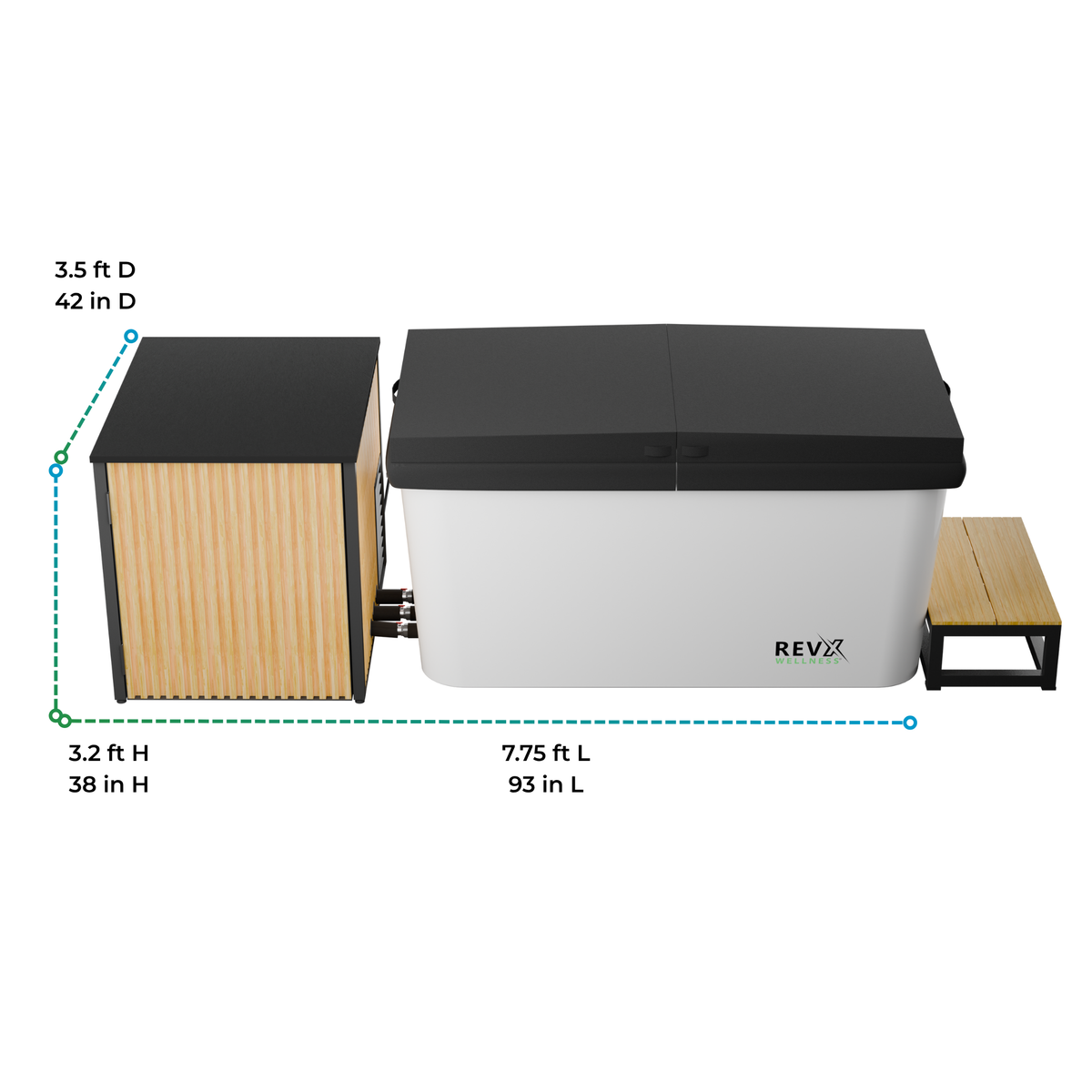 X Tub Cold Plunge System with LUX 1.5 HP Chiller