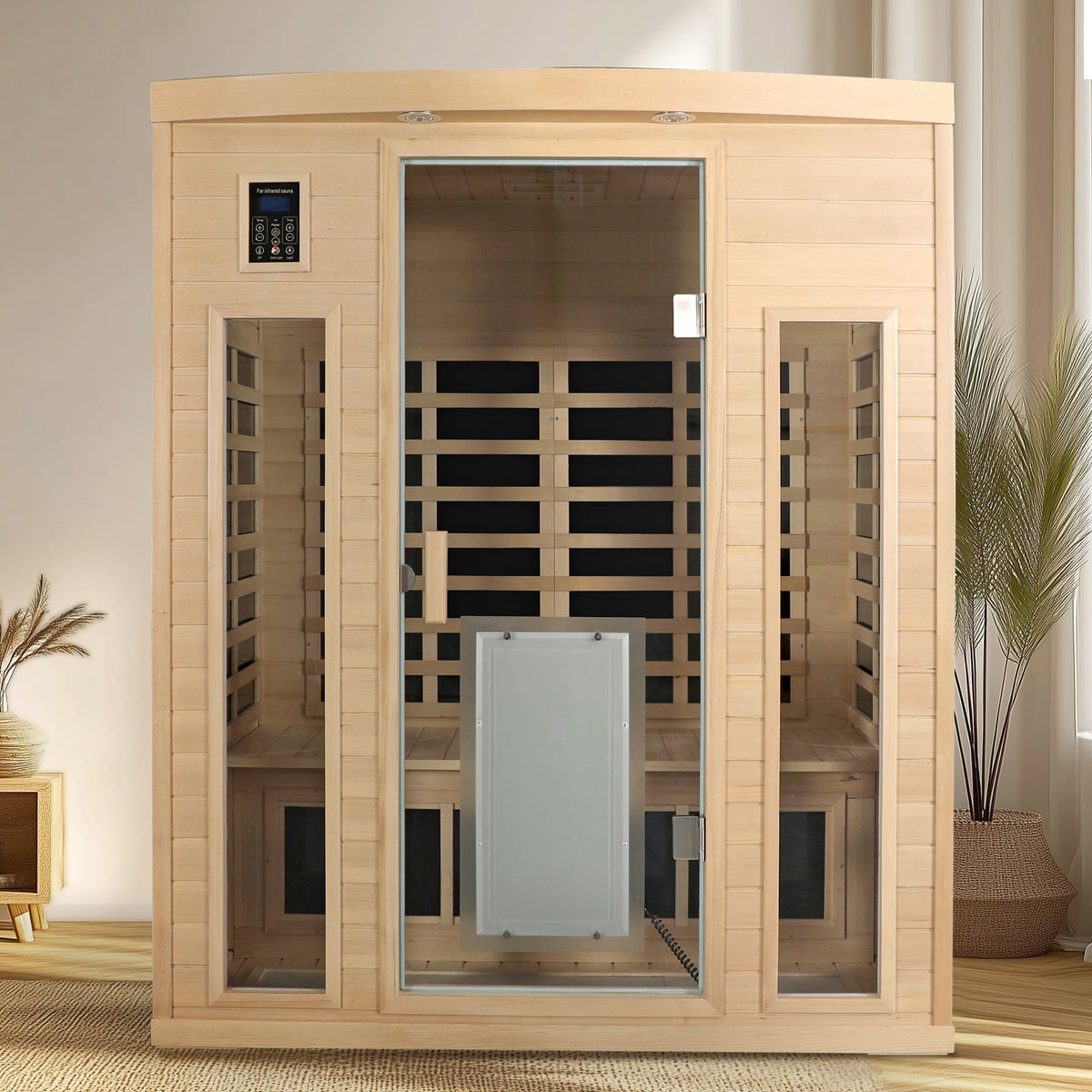 3-Person Low EMF Far Infrared Sauna – Hemlock Wood with Bluetooth Speakers