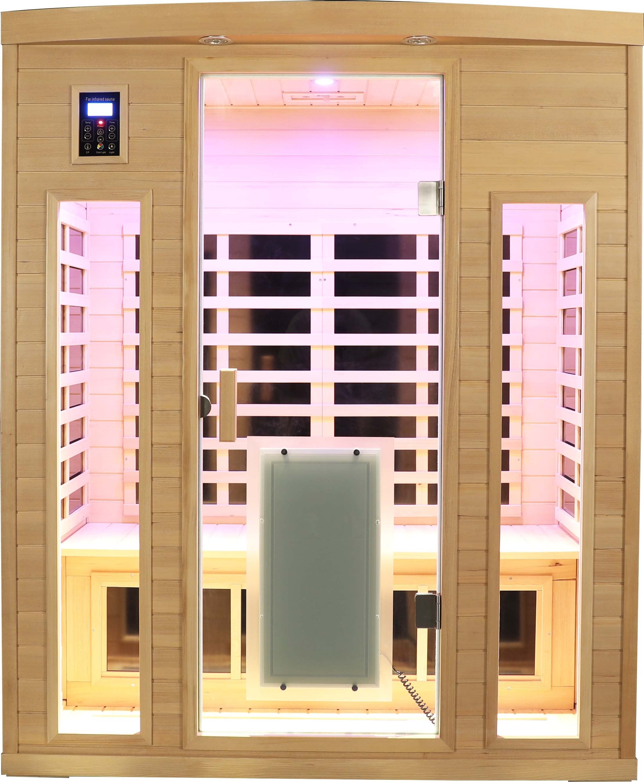 Low EMF 3-Person Far Infrared Sauna Room with Roof & Floor Heating