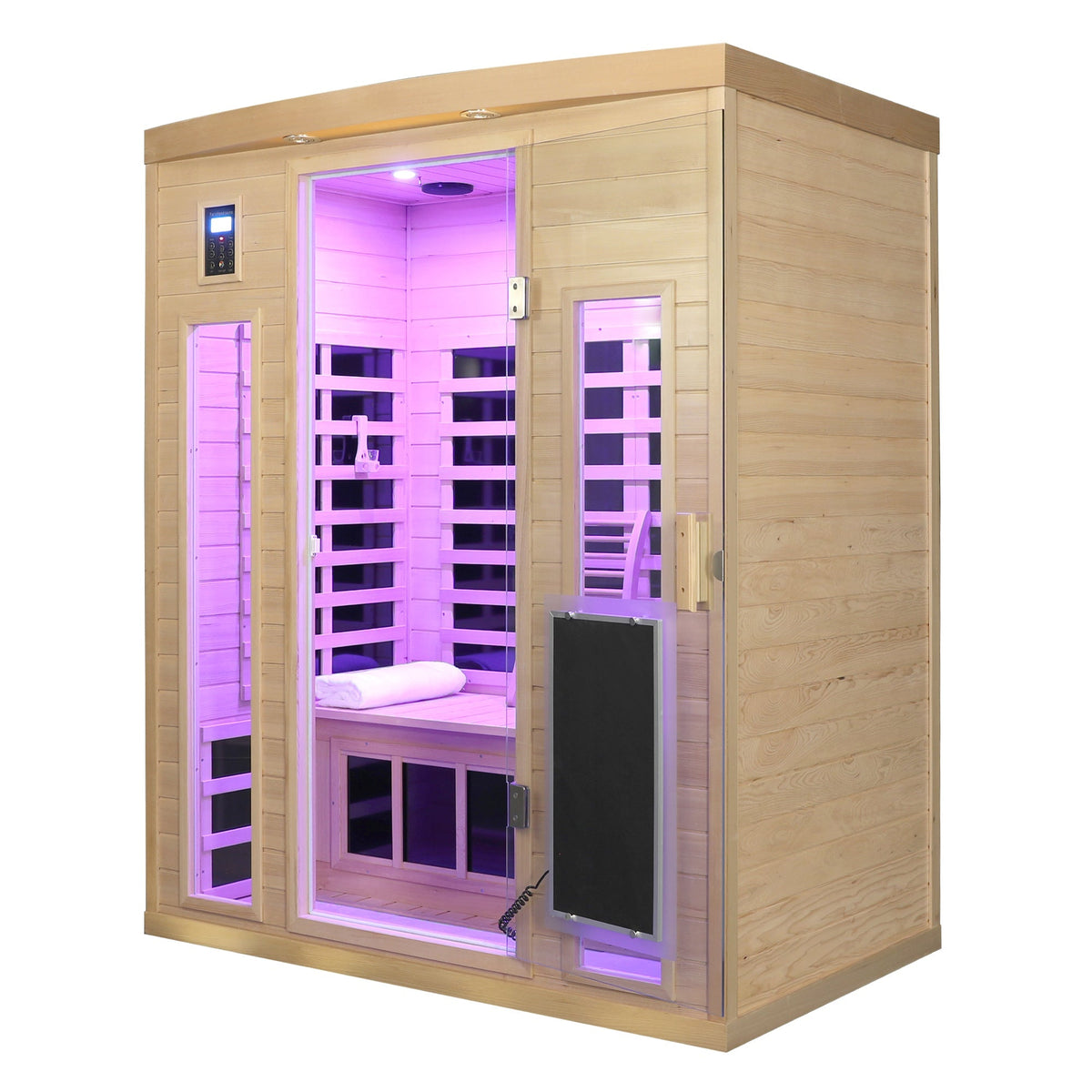 3-Person Low EMF Far Infrared Sauna – Hemlock Wood with Bluetooth Speakers