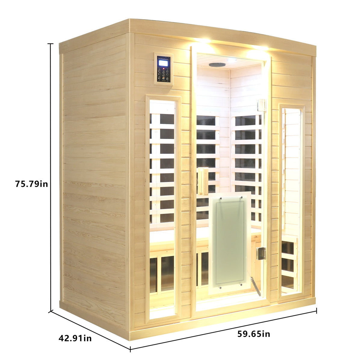 3-Person Low EMF Far Infrared Sauna – Hemlock Wood with Bluetooth Speakers