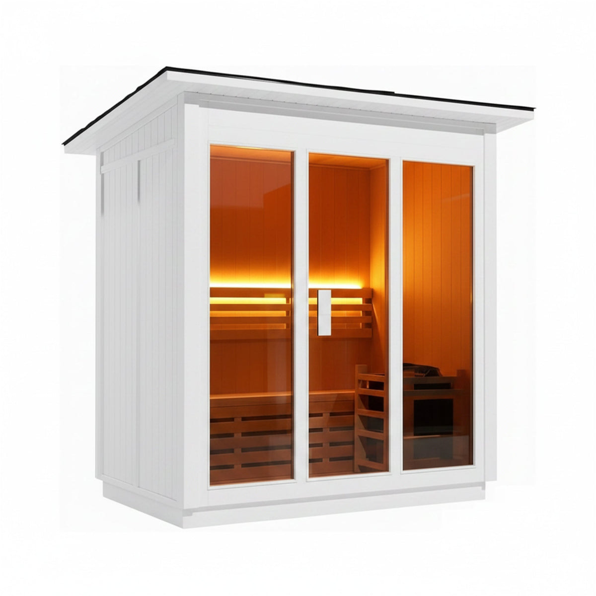 Custom 6-Person Outdoor Steam Sauna with Heater & Stones – Premium Spruce Wood