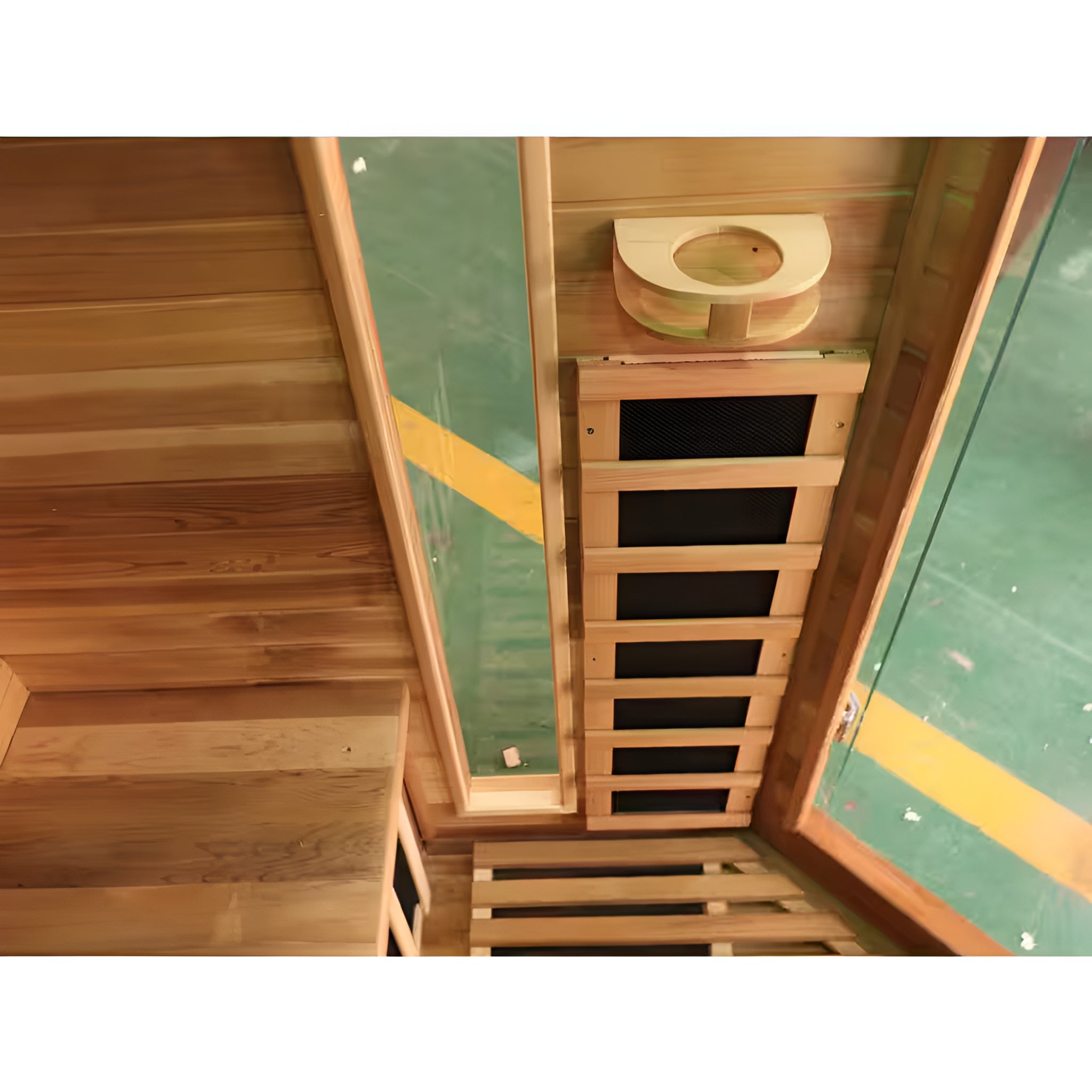 4-Person Corner FAR Infrared Sauna | Canadian Red Cedar | 10 Carbon-Nano Heaters | Chromotherapy