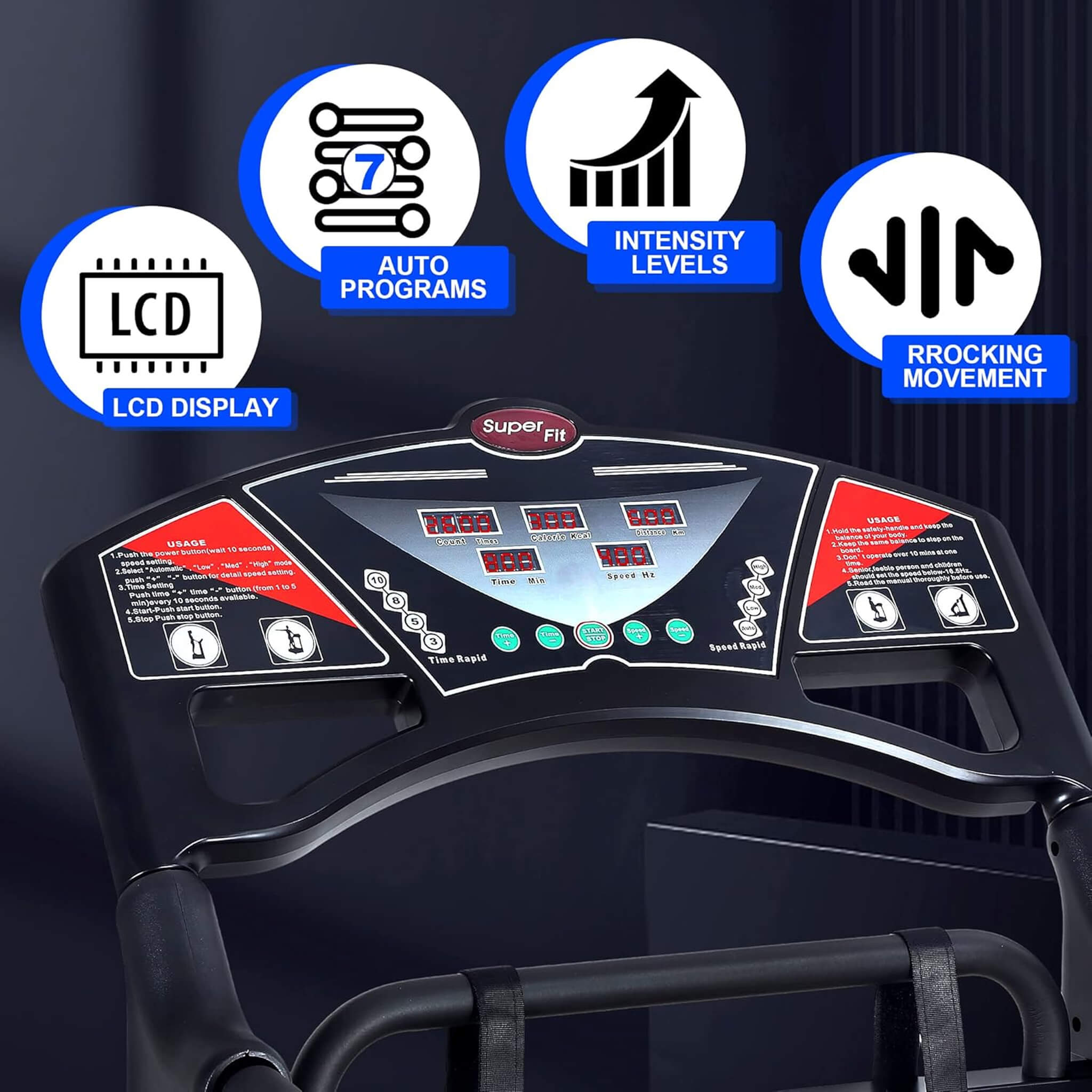 Rovix Whole Body Vibration Plate – 400 lb Capacity with Resistance Bands