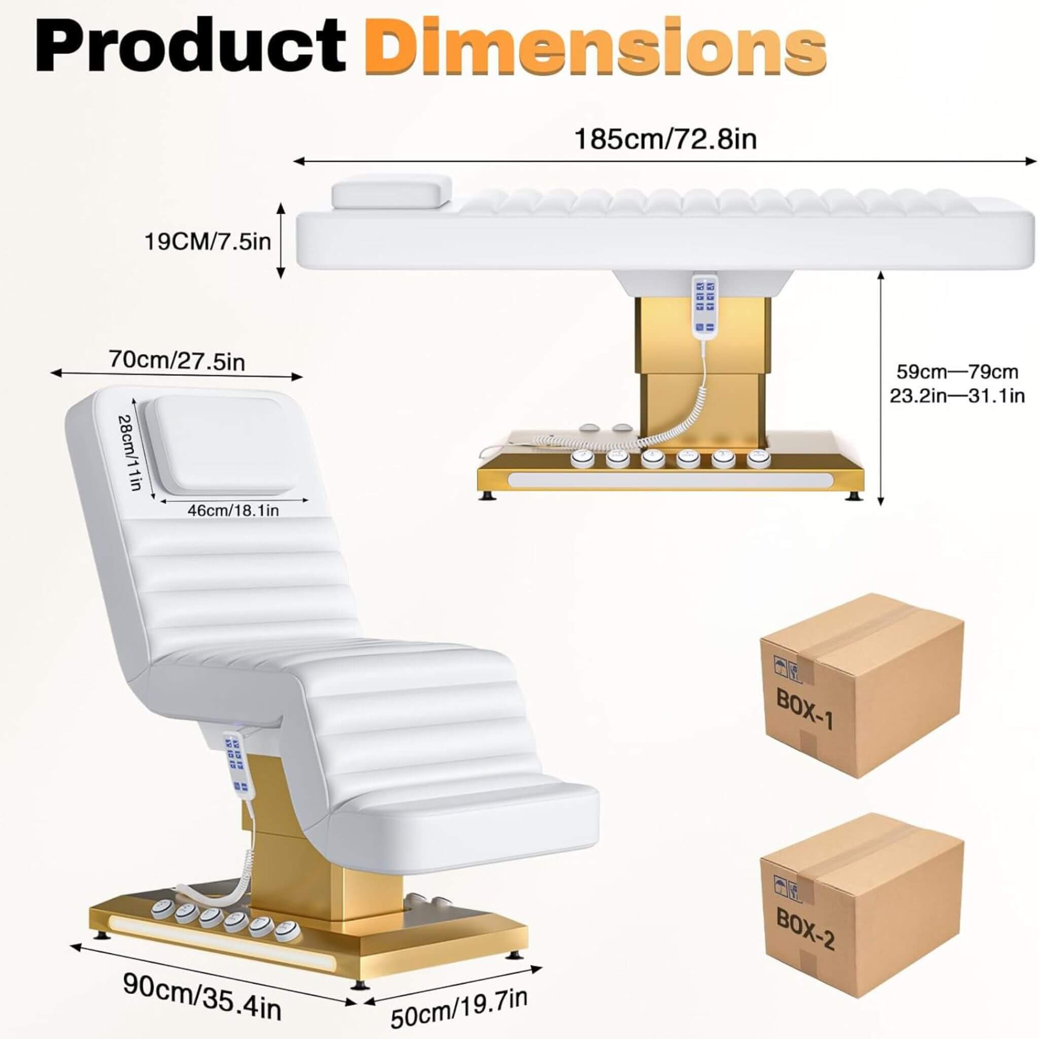 Luxury 4-Motor Electric Massage Table with Heating, Lift & Foot Pedal