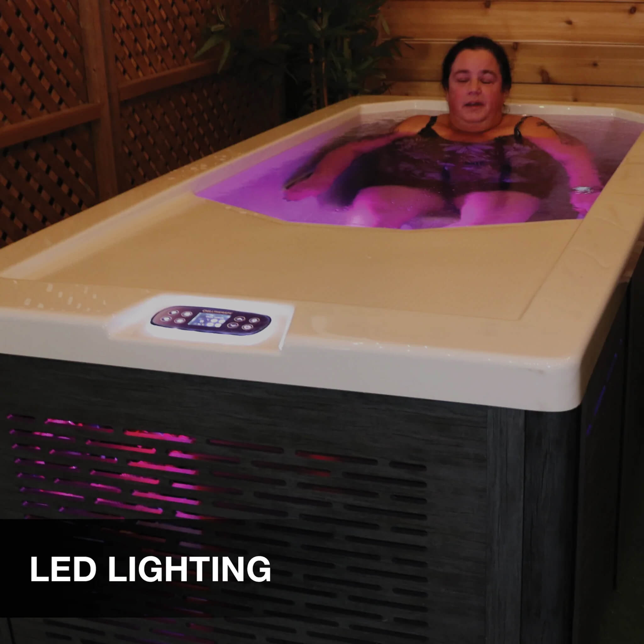 CSC 1000 Premium Cold Plunge Spa Tub | Built-In Ozone | CLIM8ZONE II Heat Pump | Multi-Color Lighting | Locking Cover