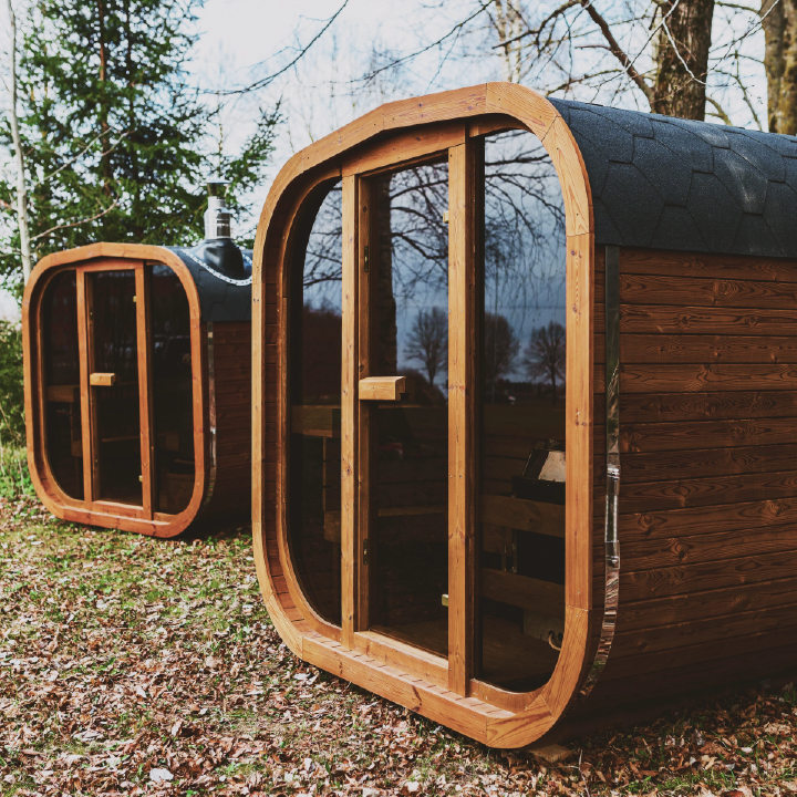 Mande MW16 ThermoWood Outdoor Sauna | Harvia KIP Heater Options | Lava Rocks Included | 376 lbs