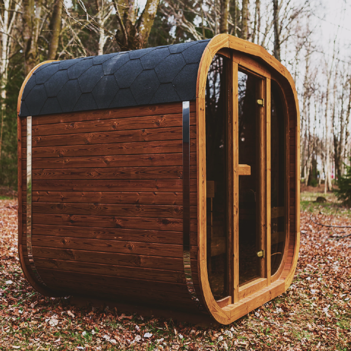 Mande MW16 ThermoWood Outdoor Sauna | Harvia KIP Heater Options | Lava Rocks Included | 376 lbs