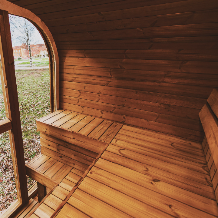 Mande MW16 ThermoWood Outdoor Sauna | Harvia KIP Heater Options | Lava Rocks Included | 376 lbs