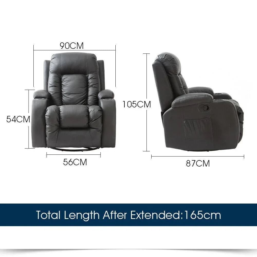 Levede Zero Gravity Massage Recliner Chair – Full Body Heat, Swivel &amp; Rocking Recliner