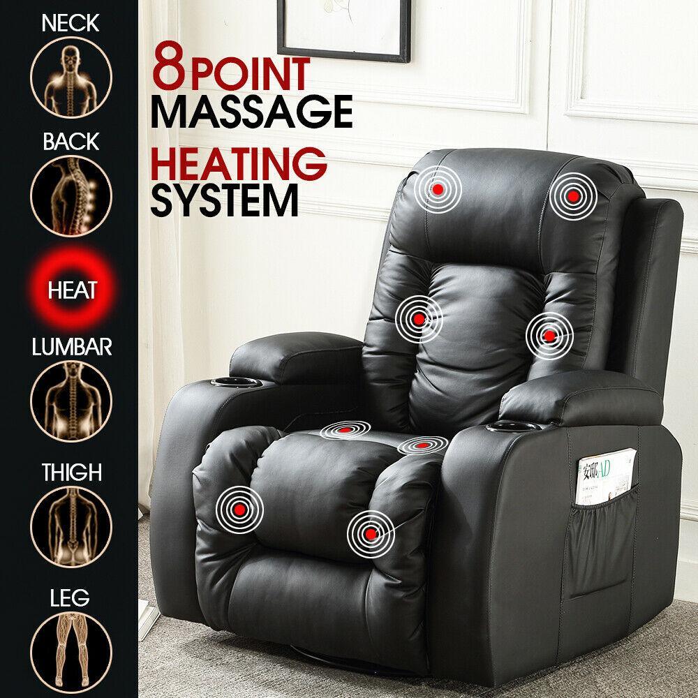 Levede Zero Gravity Massage Recliner Chair – Full Body Heat, Swivel &amp; Rocking Recliner