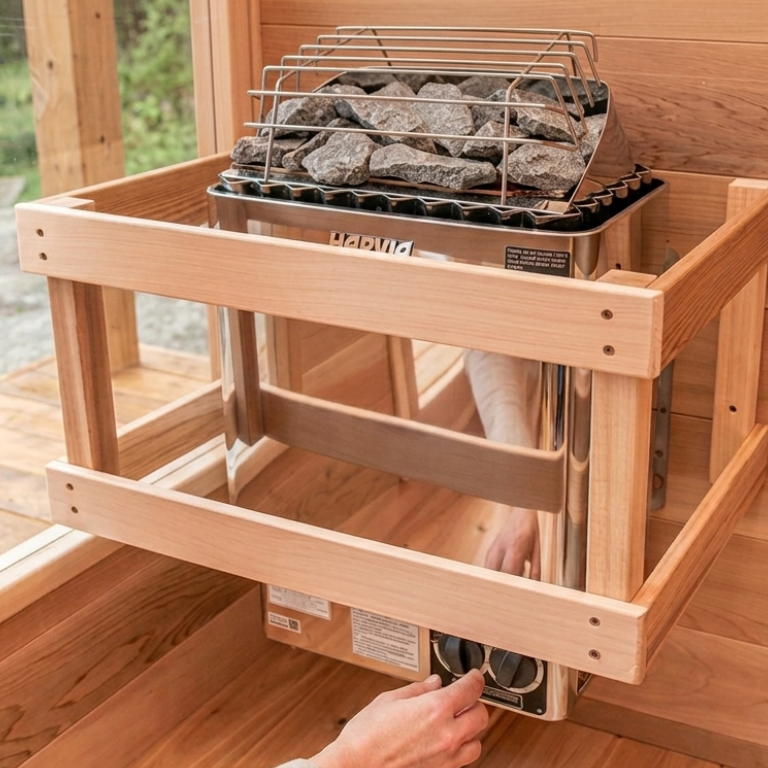 Harvia KIP45B JH45BU1UL Kip Series 4.5kW Stainless Steel Sauna Heater with Built-In Controls, 240V 1PH, UL Listed