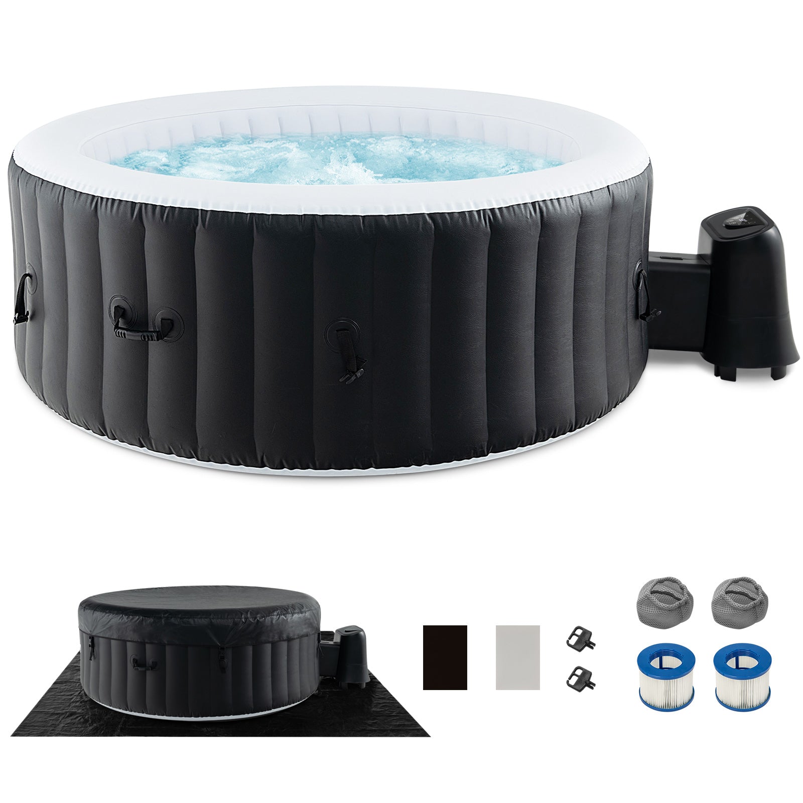 Round Inflatable Spa Pool | 70" or 80" | 110-130 Air Jets | Electric Heater | PTC Heating | Child Lock | Portable
